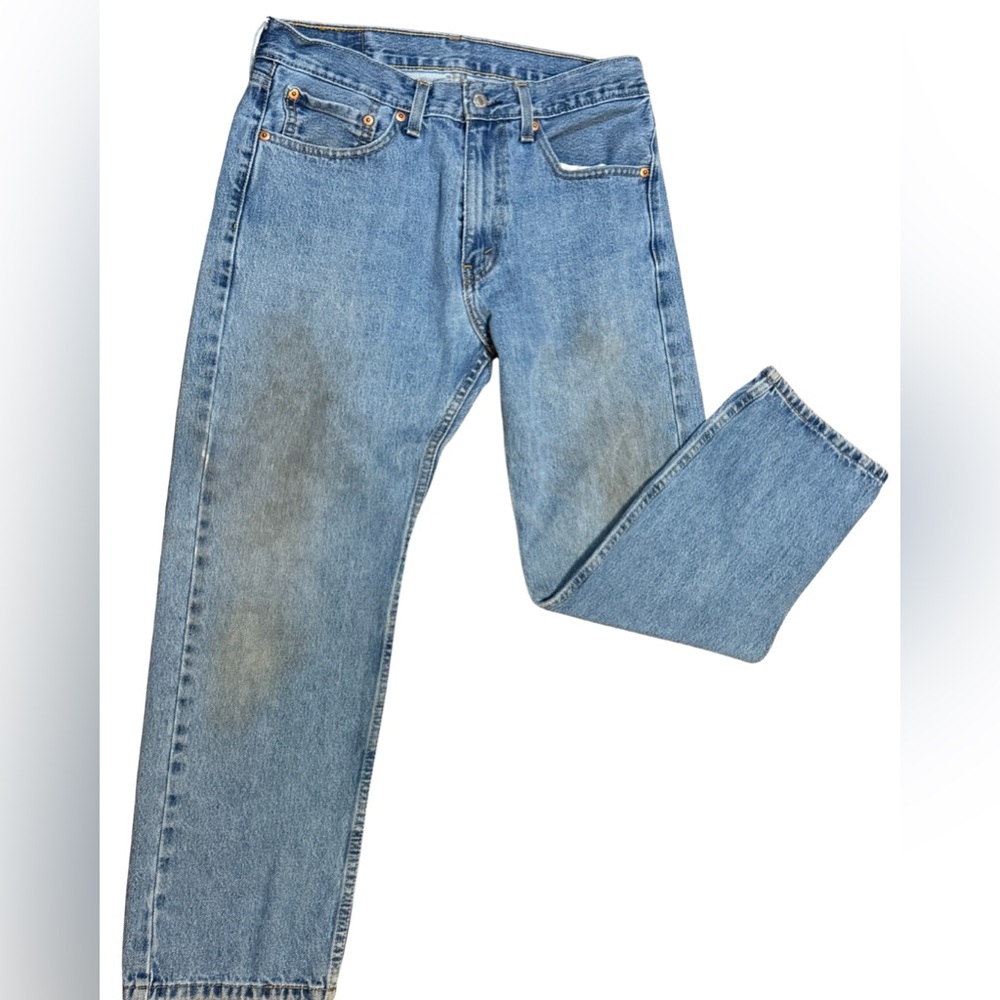 Levi’s 505 Men’s Straight Leg Jeans W32x29 Vintage Y2K Distressed Denim Work